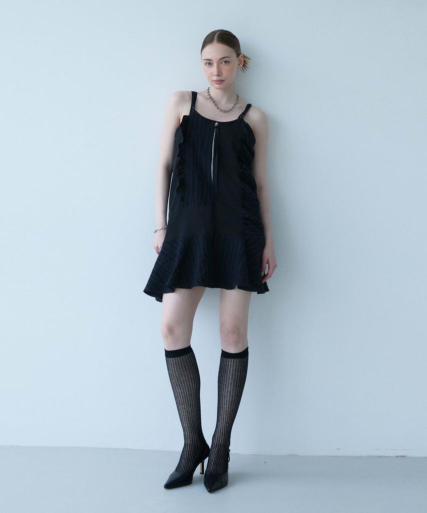Mualeumoa Layer Patch Zip-Up Dress-Black