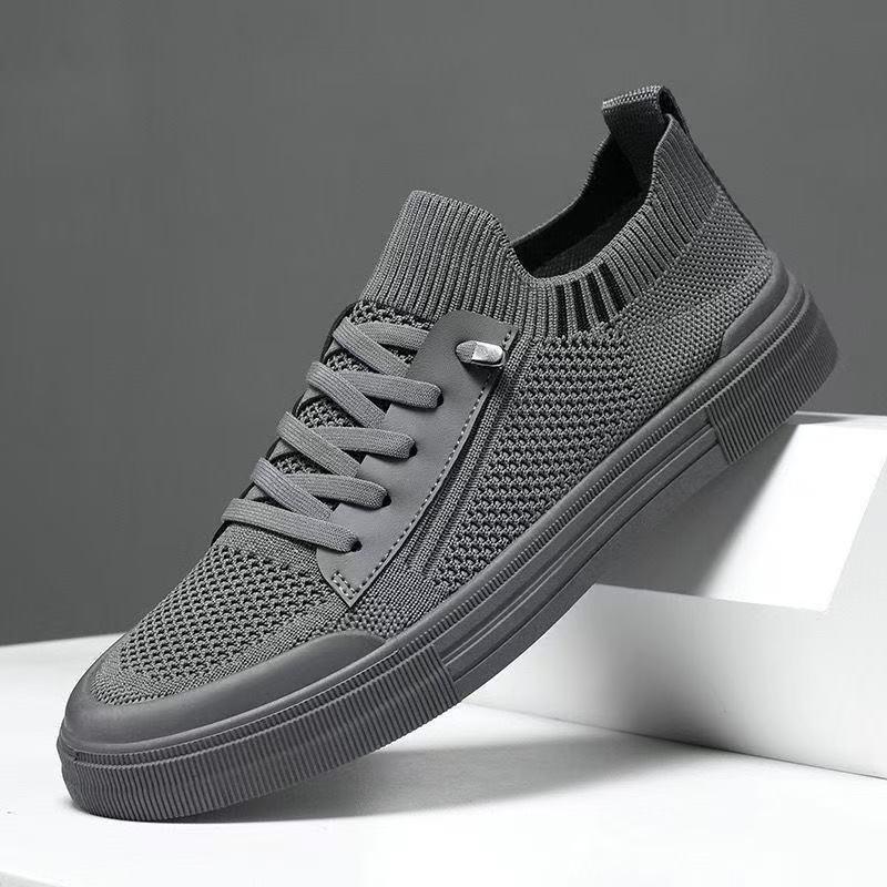 Men's Summer Breathable Knitted Flat Shoes - Lightweight, Soft Sole, Casual Sports Mesh Sneakers