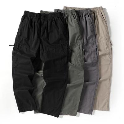 New Men's Casual Pants Multi-pocket Work Pants Men's Loose Large Size Elastic Waist Pants Outside Large Size Men's Clothing