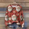 Pulls à manches longues pour femmes Col O Décontracté Mignon Tricot Imprimé Pull Oversize