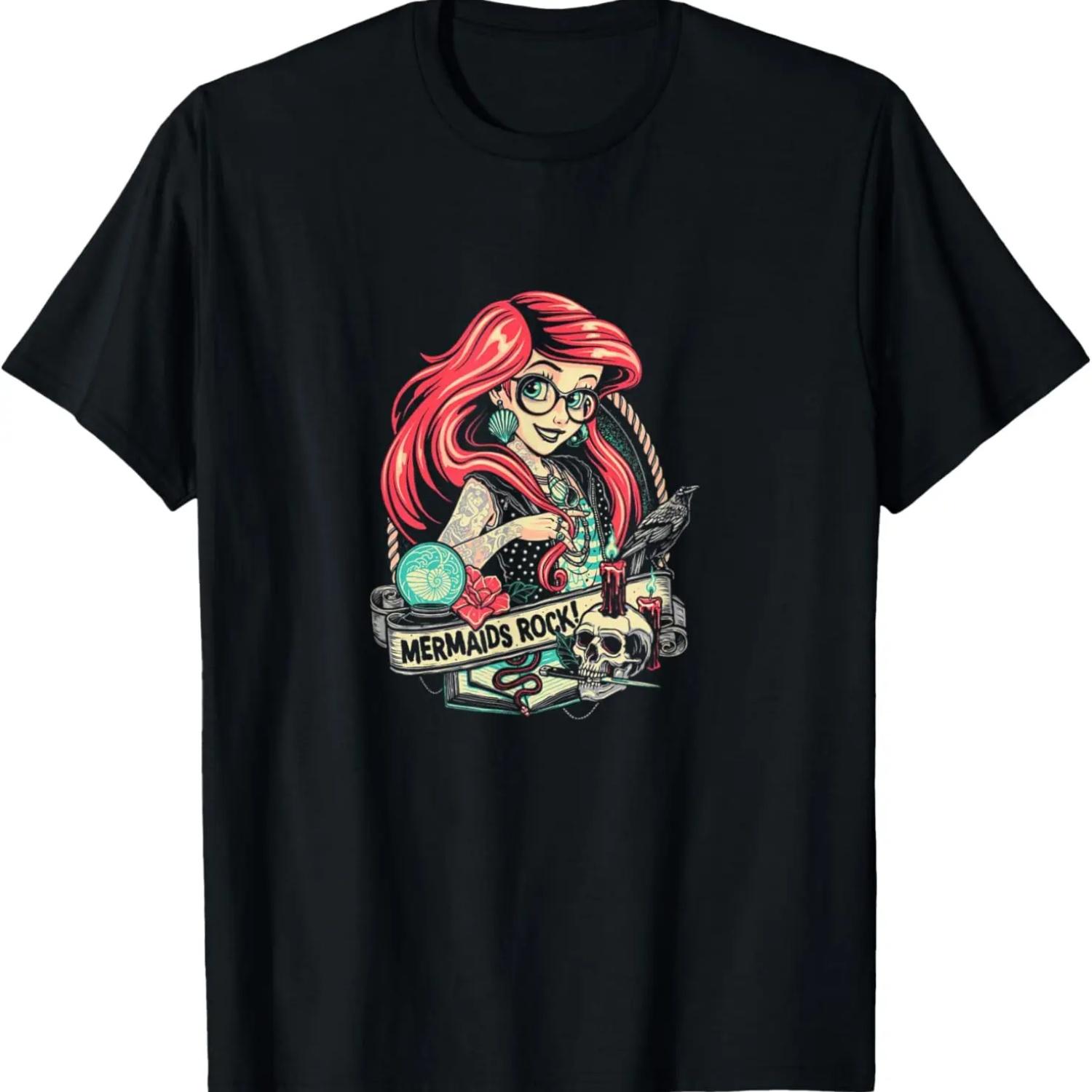 

Mermaids Rock Gothic Dark Metal Goth Tattoos Girl Funny Gift T-Shirt XXXXXL чорний