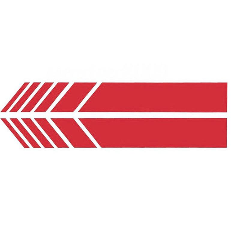 

Pair Reflective Simple Design Geometric Shape Long Rear View Mirror Sticker Patch Decals червоний