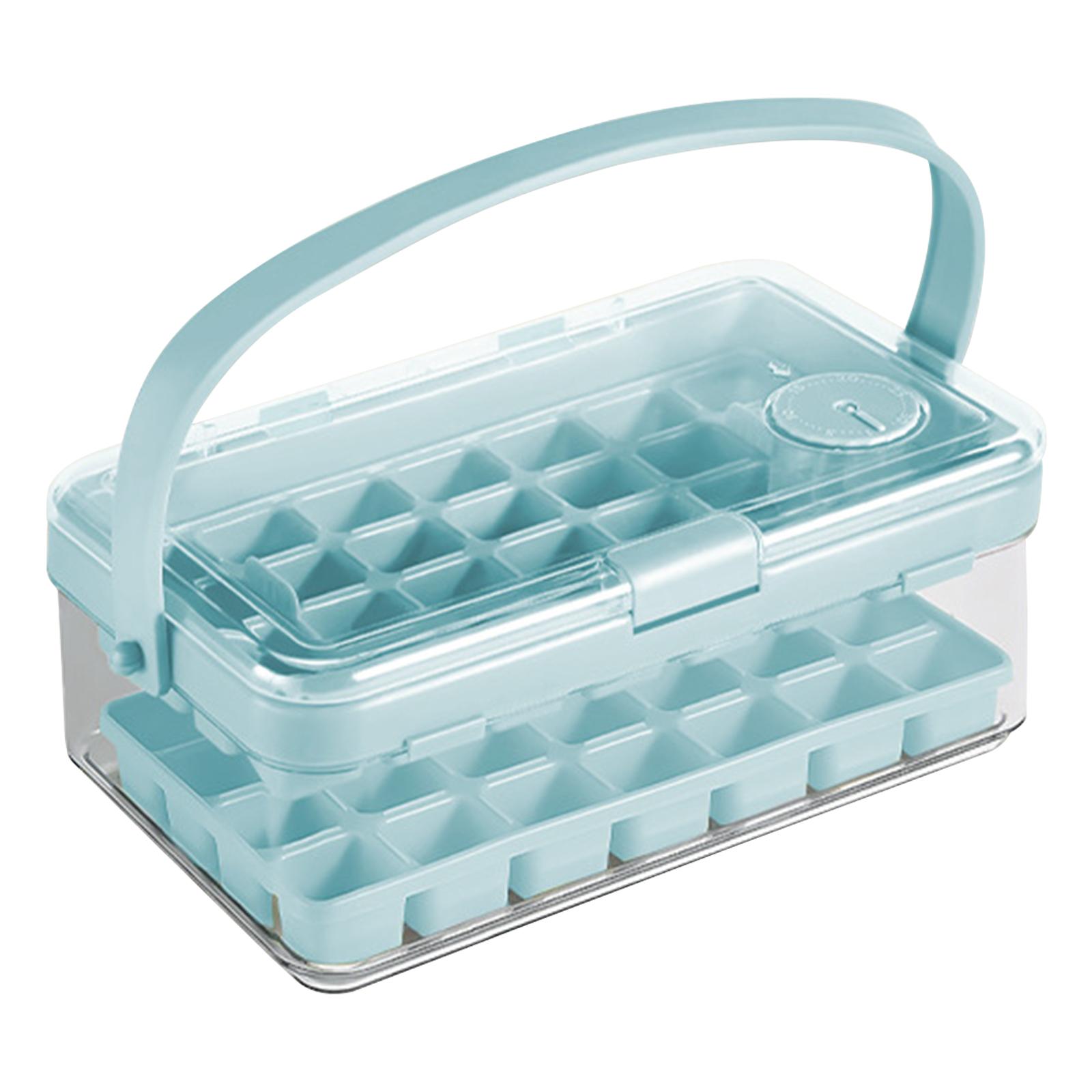 

Silicone Ice Cube Trays Ice Cube Tray Lid Widened Soft Silicone Handle blue #1