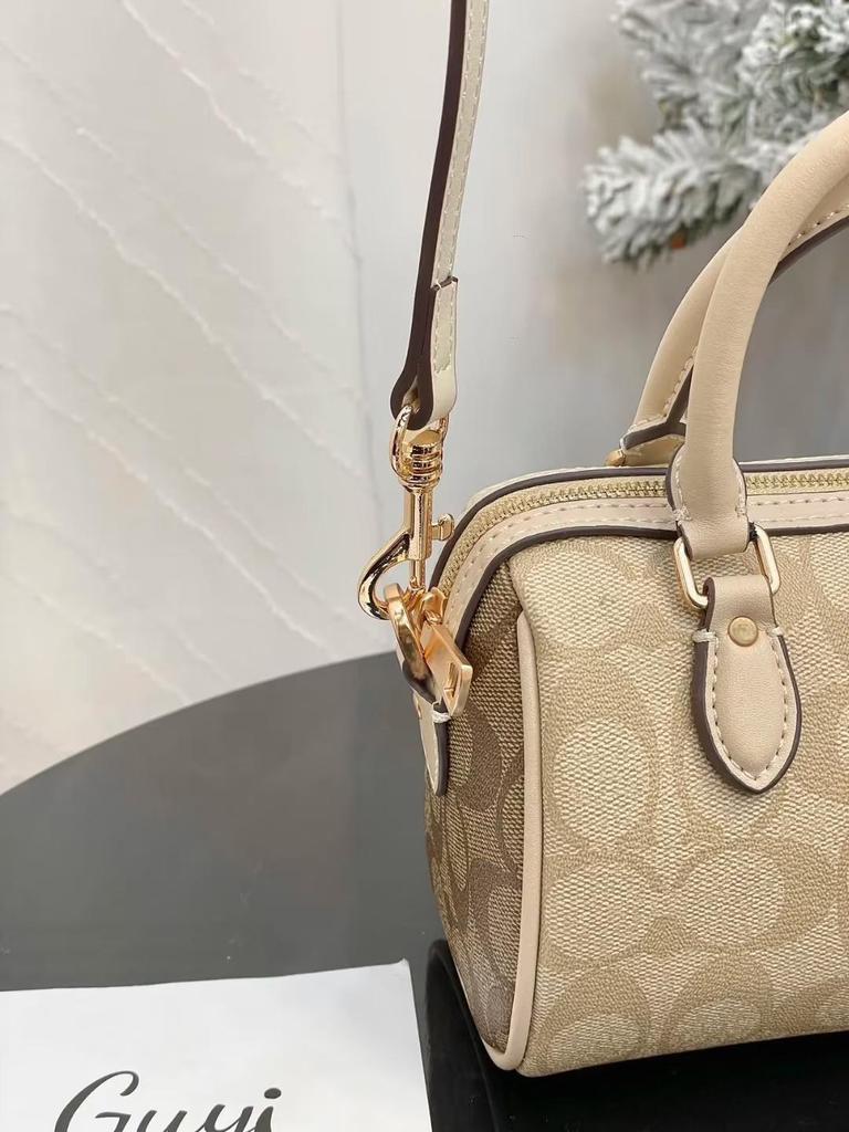 Coach Rowan 2025 Classic Monogram Boston Mini Crossbody Handbag