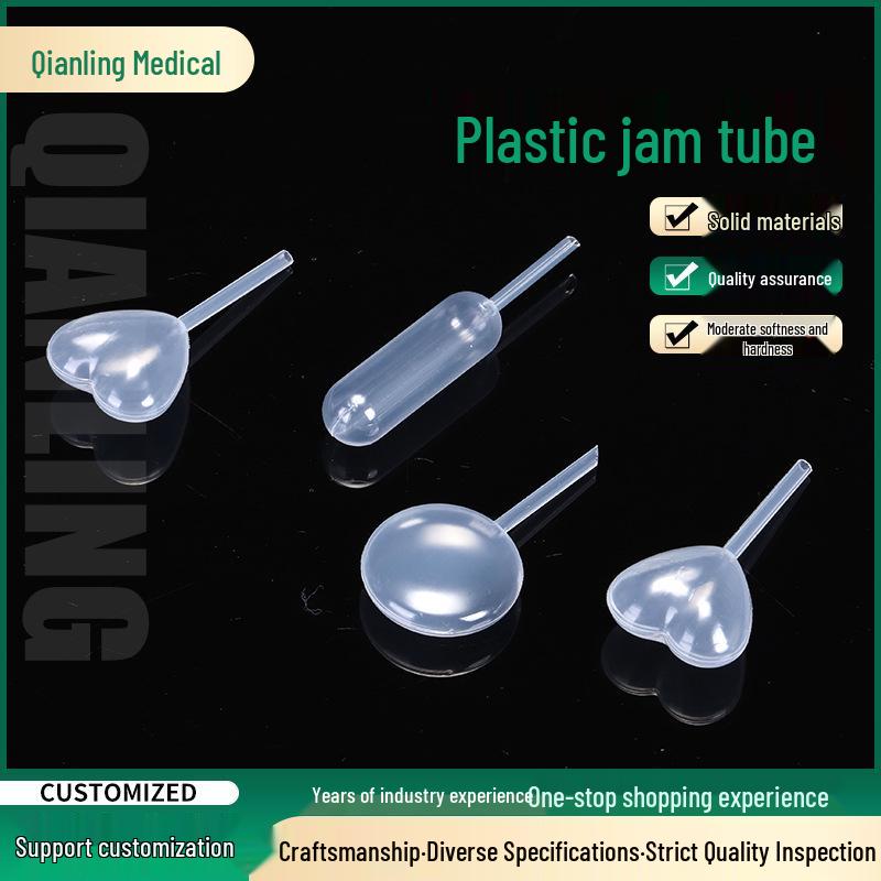 4ML Heart-Shaped Flat Round Plastic Disposable Dropper Straw Long strip-shaped (50 pcs/pack)