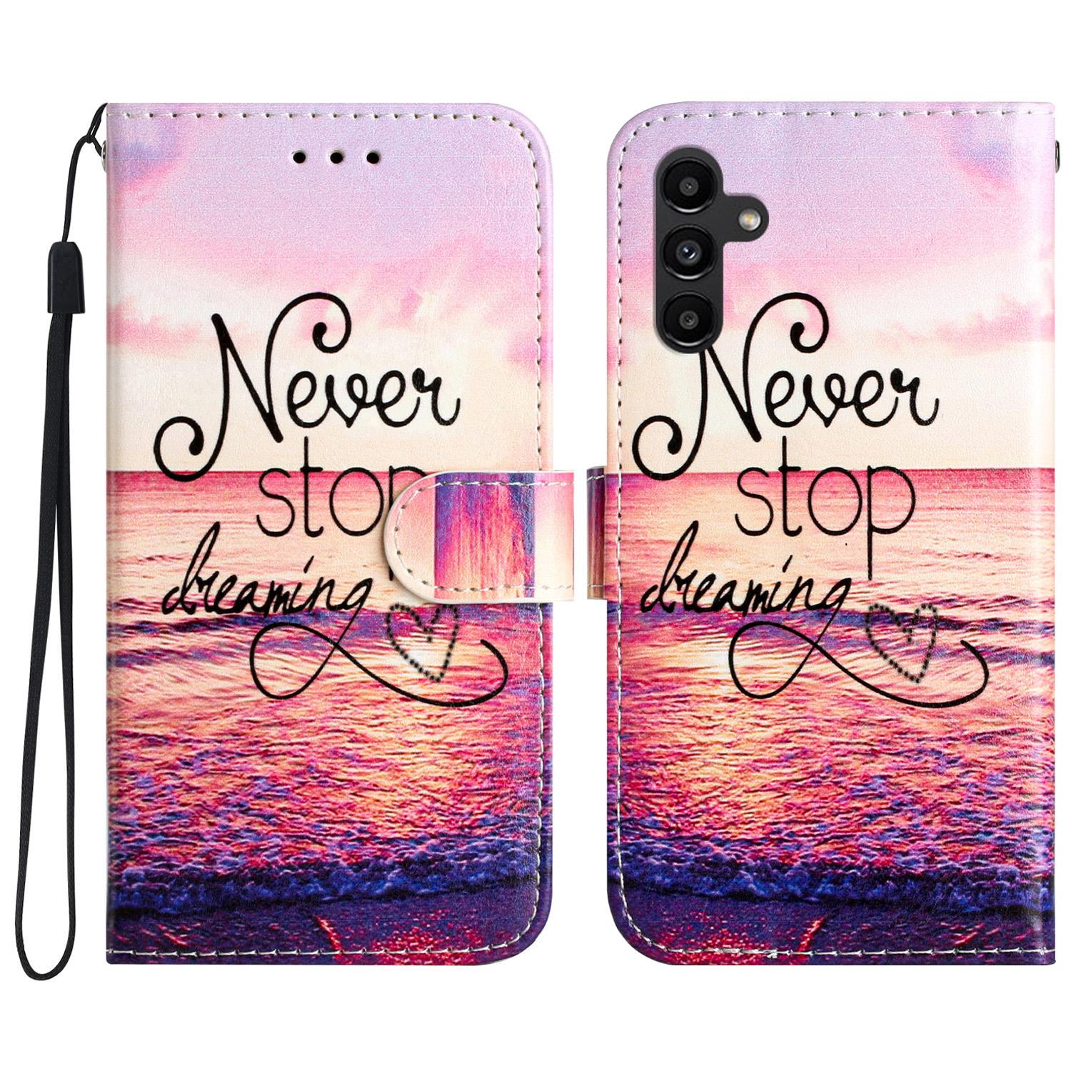 

For Samsung Galaxy A36 5G Wallet Case Printed Pattern Design Leather Phone Cover Never Stop Dreaming