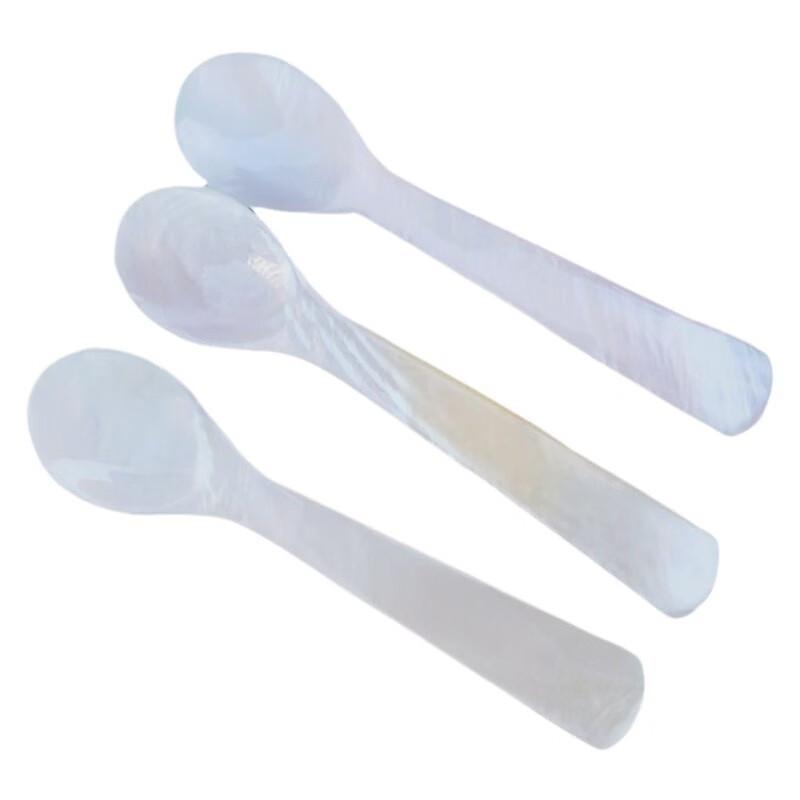 ZISIZ Muschel Knochenporzellan Kaviar & Kaffeelöffel Set