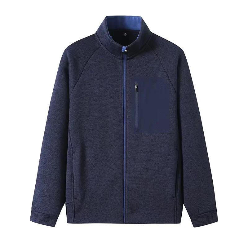 2025 Men s Autumn/Winter Knit Fleece Zipper Jacket - Long Sleeve, Loose Fit M