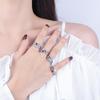 12 Birthstone 925 Sterling Silver Women's Zircon Ring - Elegant Red Book Style Jewelry, Perfect Birthday Gift