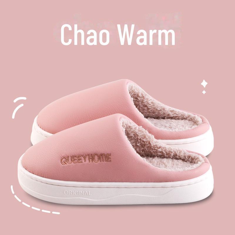 Men's and Women's Winter Waterproof Cotton Slippers - Non-slip, Thick-soled, Covered Toe, Indoor/Outdoor Wear