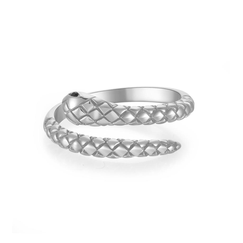 ANDYWEN 925 Sterling Silver Gold Snake Resizable Adjustable Ring Women Luxury Rock Punk Slim Circle Round Jeswelry
