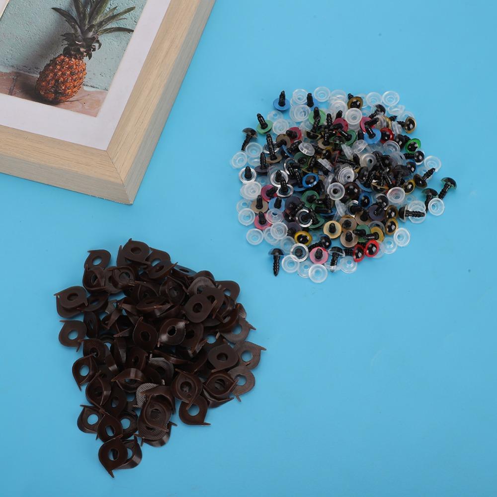 100pcs With Washer Plastic Safety Eyes Mix Color Puppet Toy Eyes Craft Eyes Animal Dolls