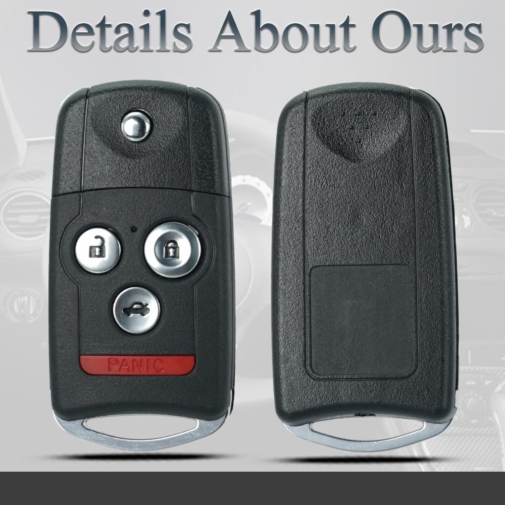 Key Fob Keyless Entry Fits For Acura MDX RDX 2007 2008 2009 2010 2011 2012 2013 Remote Control Flip Key Replacement N5F0602A1A 35111-STX-326 4 Button