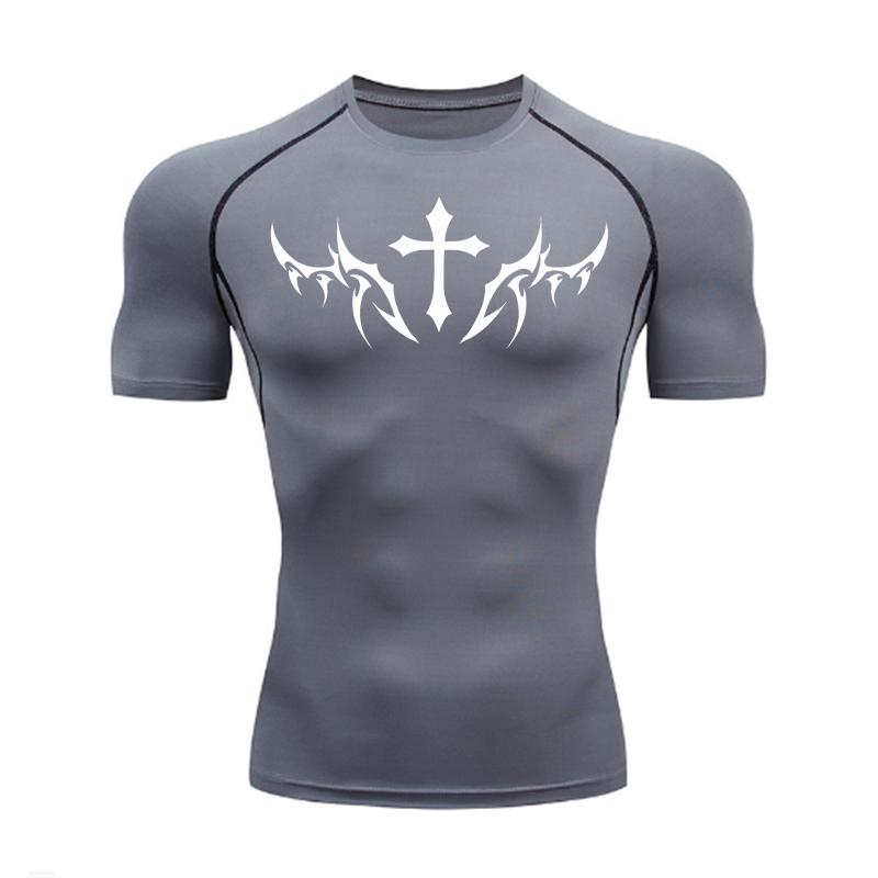 Tight Fitting Men's Sportswear Moisture-Wicking Running And Fitness Quick Drying Summer Top Versatile Minimalist Casual And Fashionable