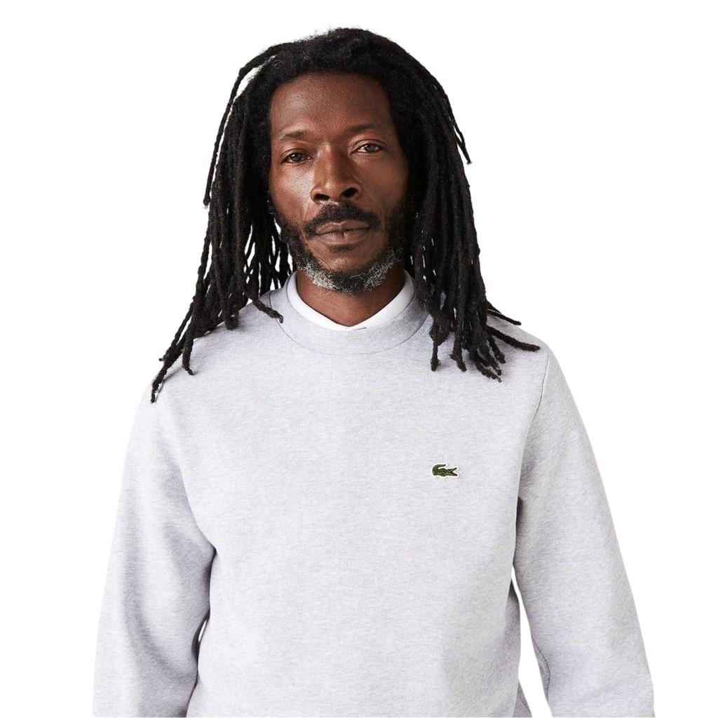 Lacoste Mens Embroidered Logo Fleece Crew Neck Sweatshirt