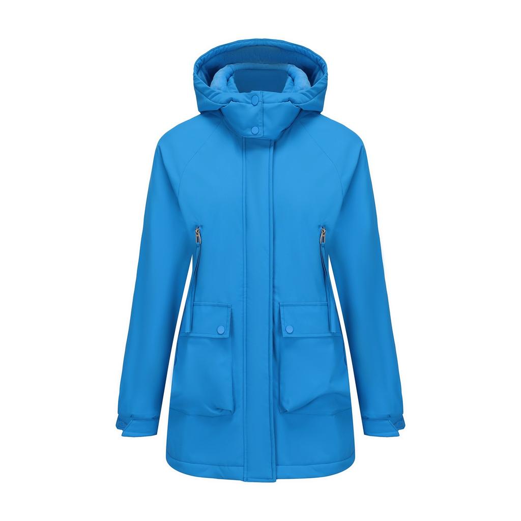 Hooded fashion trend women's thickened warm mountaineering windproof waterproof fluffy lightweight comfortable long-sleeved cotton down jacket