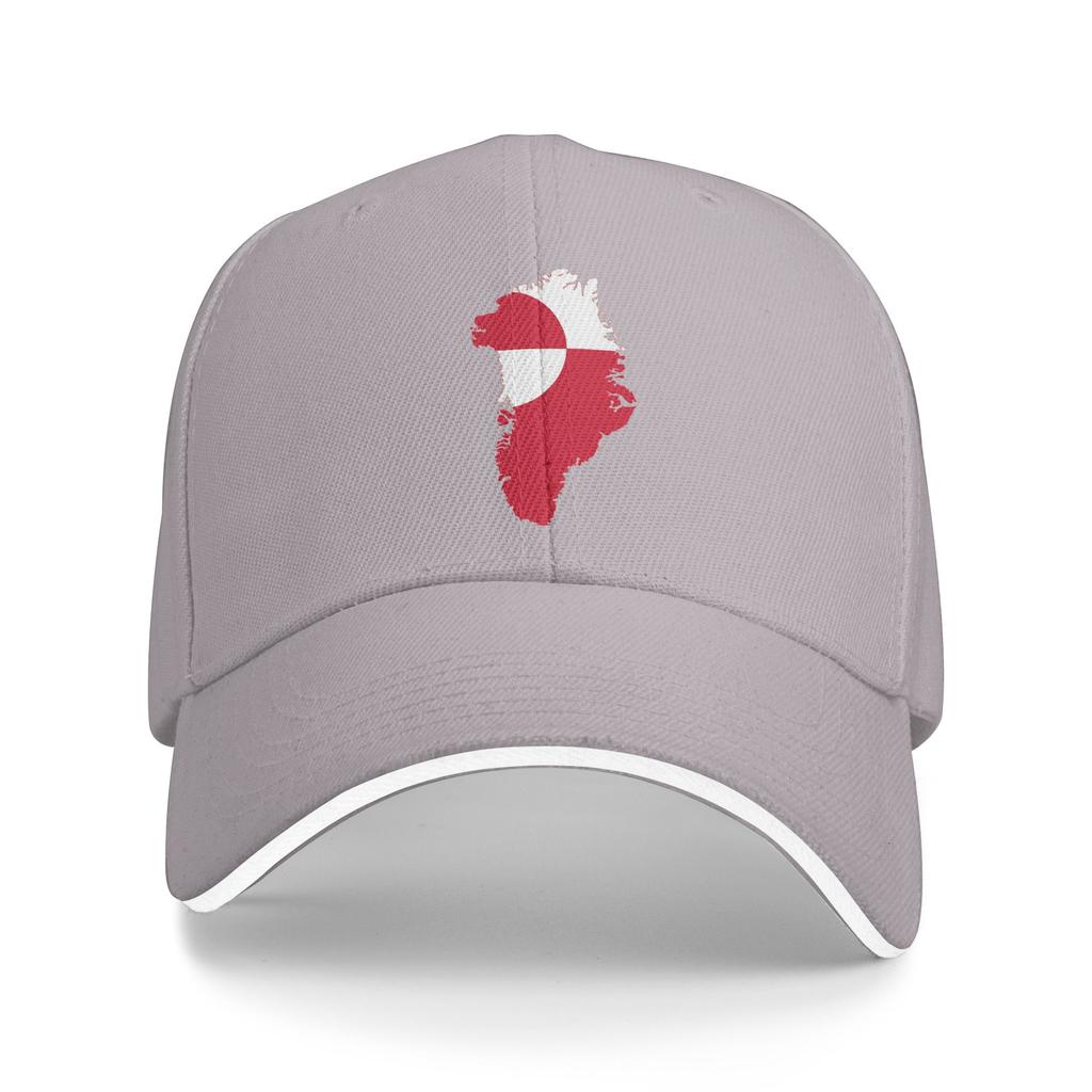 Flag Map Of Greenland  Sun Baseball Cap  Summer Classic Trucker Hat For Couple WomenRunning Hippie Snapback Cap