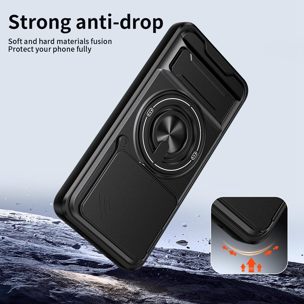 KEYSION Magnetic Phone Case for TECNO POVA 7 Ultra 5G 7 Pro Slide Camera Protection Upright Kickstand Ring Shockproof Back Cover