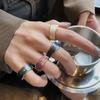Elegent Vintage Wave Enamel Drip Glaze Rings For Women Korean Handmade Graffiti Open Ring Bohemia Jewelry Travel Gifts