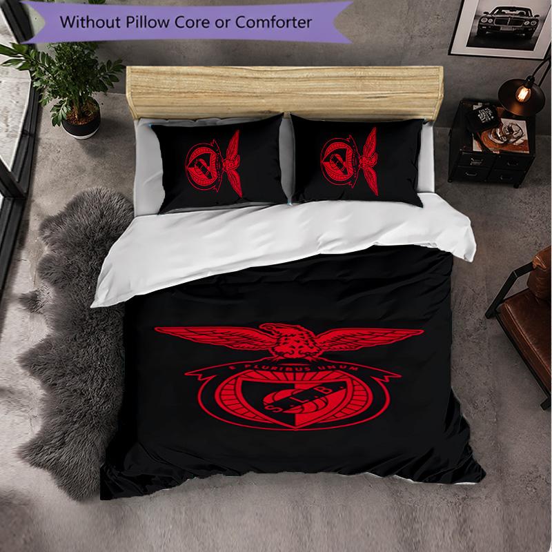 Set Biancheria da Letto Benfica 3 Pezzi Morbido Set Copripiumino con Federe Set Decorazione Camera da Letto per la Casa