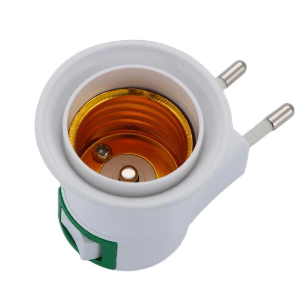 1Pcs New E27 Bulb Socket Adapter LED Light EU Plug Lamp Base Holder Plastic with Power On-Off Control Switch Lamp Socket