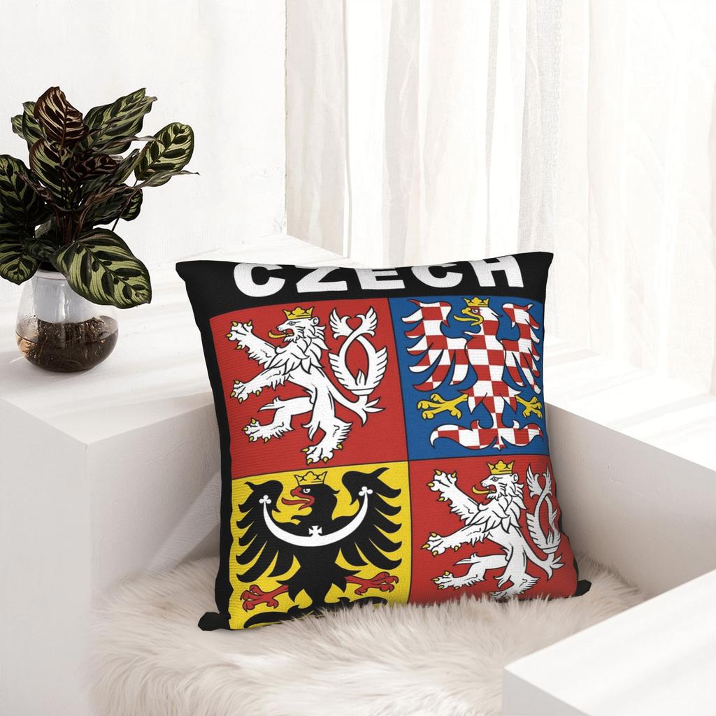 Decorative Pillow Covers Czech Republic Coat Of Arms Merch Living Room Pillow Case Cover Drop Shipping Multiple Sizes