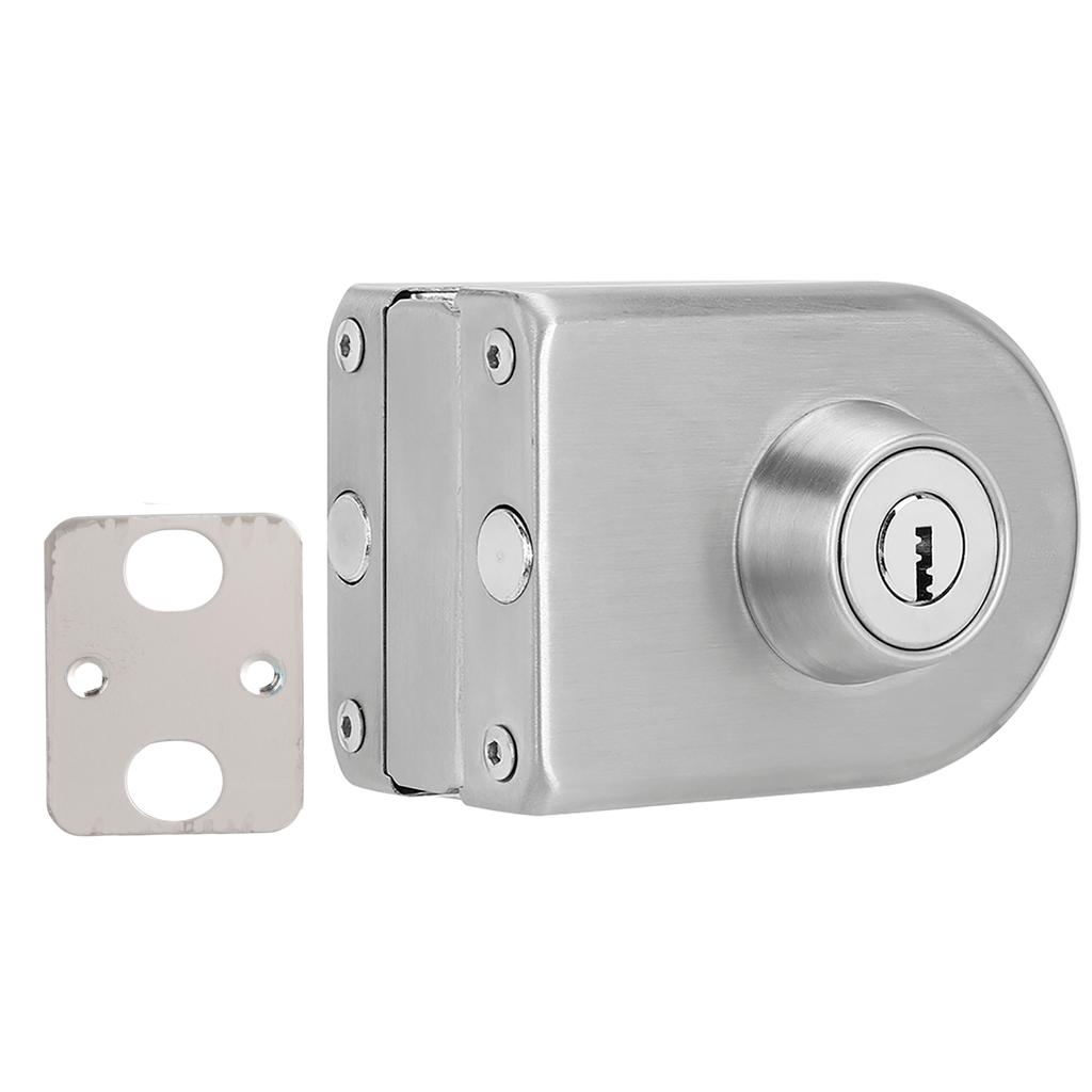Stainless Iron Single Glass Door Lock Latch Semi‑Circular Home Office Security Accessory