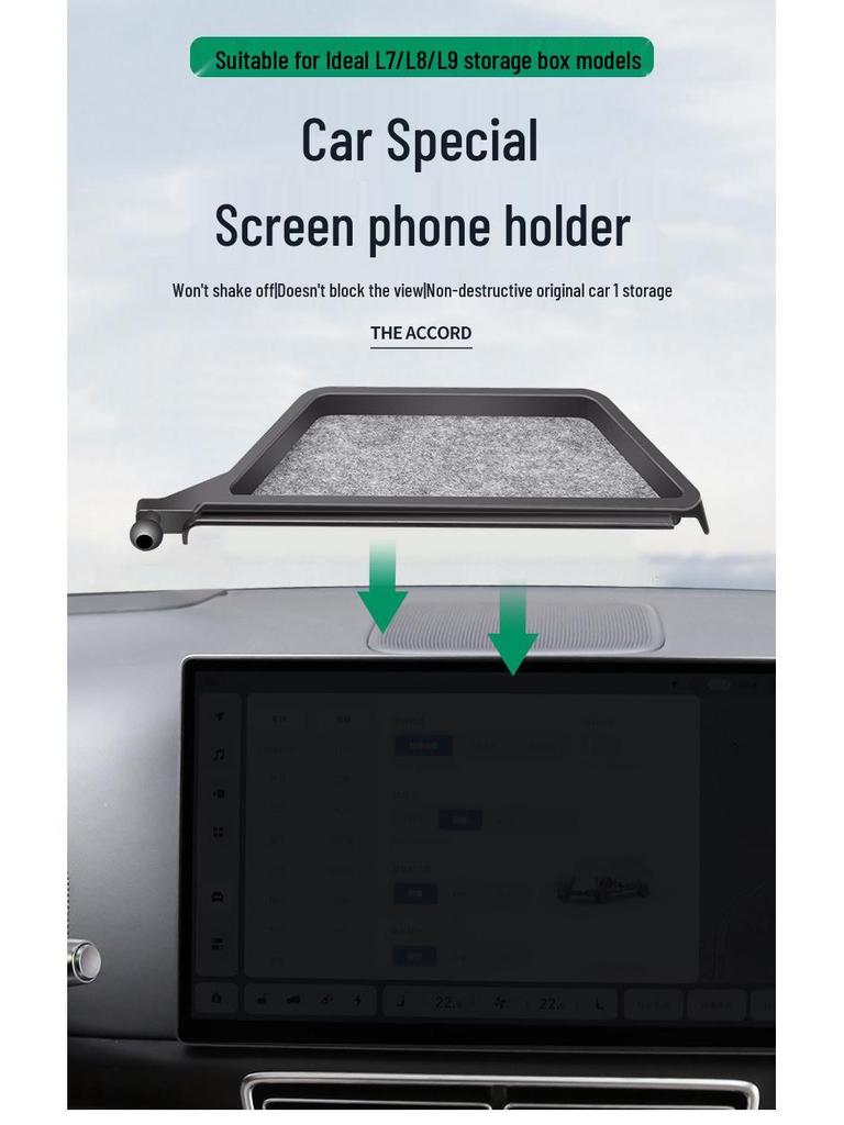 Ideal L7L8L9 Car Screen Phone Holder with Integrated Tray