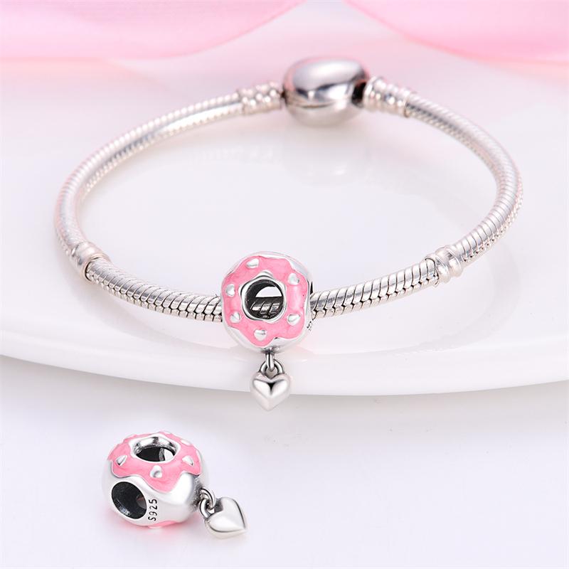 100% Copper Fashion Coffee Donut Strawberry Afternoon Tea Charms Bead Fit Pandachoriginal Bracelet Diy Jewelry