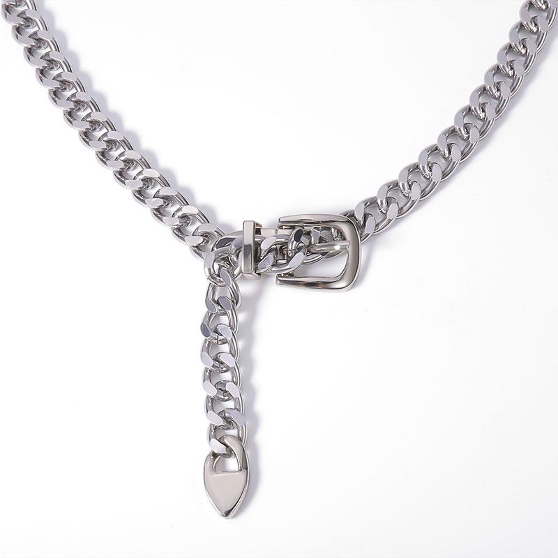Kvinner Kjede Belte Mote Kvinne Dame Sølv Gull Lang Pin Spenne Metall Belter Jeans Midje Kjeder for Kjole Ketting Riem