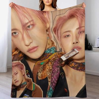 Seongwha ATEEZ THE REAL Pläd Filtar För Soffor Säng Trendig Mjuk Stor Barns Filtar
