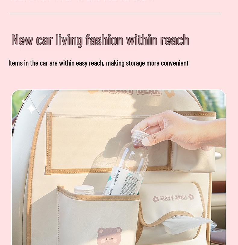 Cartoon Car Seat Back Organizer & Anti-Kick Pad
