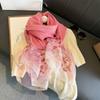 Silk Wool Scarf Shawls and Wraps for Women Pashmina Neck Poncho Fashion Female Scarves Headband Hijab Bandana Floral Embroidery