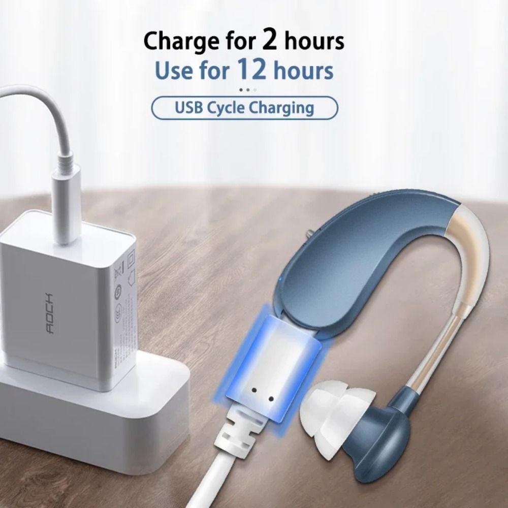 Adjustable Tone Digital Hearing Aid Air Conduction Headphones  Moderate To Severe Loss