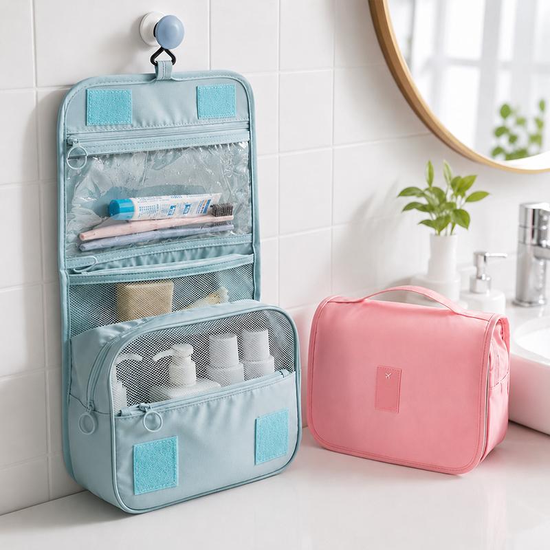 Portable Hanging Toiletry Bag for Business Trips Multi Layer Storage Large Capacity Skincare Makeup Bag