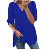 Fashion Women’s Causal Color V-Neck Long Sleeve Chiffon Shirt Blouse Tops