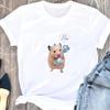 Cute Hamster Graphic T Shirt Unisex Korean Drama Vintage Y2k Aesthetic Casual Short Sleeve Summer Streetwear Tops