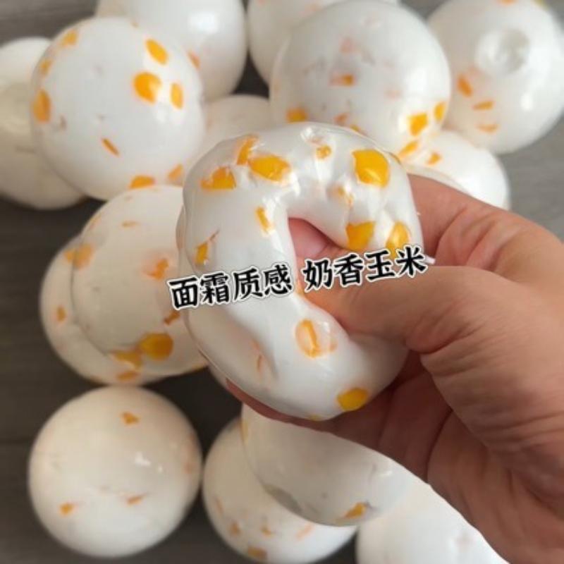Homemade Stress Relief Balls With Cream Texture And Milk Corn Scent  Sensory Stress Relief Soft Squishy Squeeze Toy