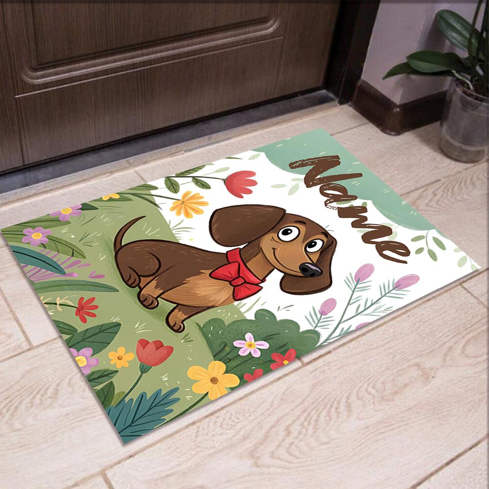 Custom Name Dog Printed Carpet,Rug for Office Chair Living Room Bedroom Kitchen Room Decor Gifts.
