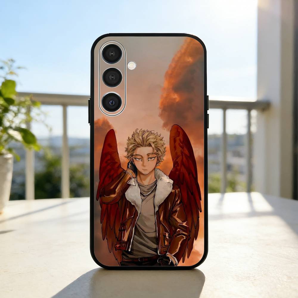 Anime MHA Hawks BNHA Phone Case For Samsung A73,72,71,A52,51,40,41,A22,A32,31,A13, Soft Black Shell