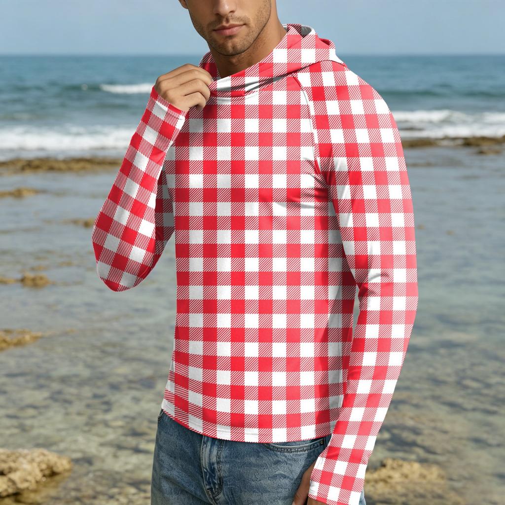 Herren UPF50+ Sonnenschutz-Kapuzenpullover Leichte Schnelltrocknende Langarm-Kapuzenjacke für Outdoor-Aktivitäten mit Atmungsaktivem Stoff und Bequemer Passform