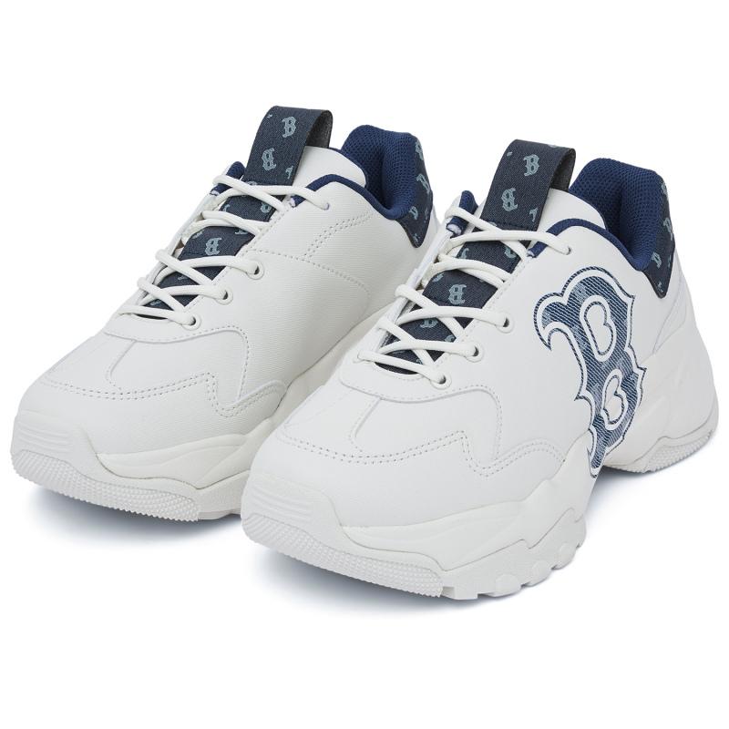 MLB Big Ball Chunky Anti-Slip Wear-Resistant Low-Top Chunky Sneakers Unisex White Sneakers 3ASHBDM4N-43NYS
