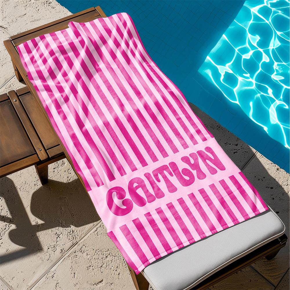 Personalized Beach Towel Custom Name/Logo Microfiber Towel Thin Quick Dry Absorbent for Beach Swimming Yoga Bath Sports