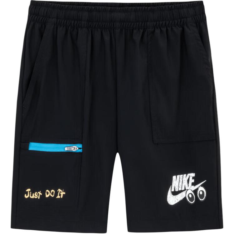 

Nike Letter Print Breathable Woven Elastic Shorts Kids shorts Black FV2774-010 7