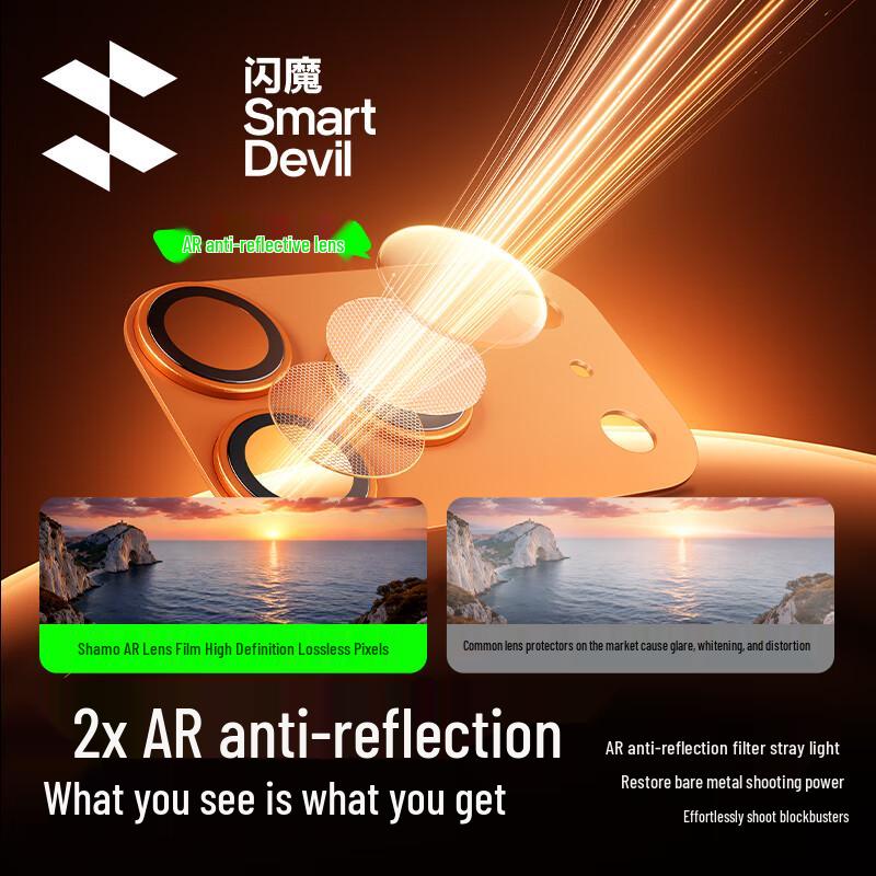 Shamojian iPhone 17 Pro AR Anti-Reflection Metal Full-Coverage Camera Lens Protector