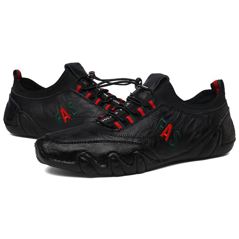 Modne męskie mokasyny w stylu brytyjskim Duże męskie buty na co dzień Ręcznie robione skórzane buty