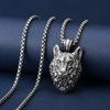 Wolf Head Pendant European and American Retro Men's Hip-hop Wolf Head Necklace Punk Animal Necklace Men's and Women's Jewelry