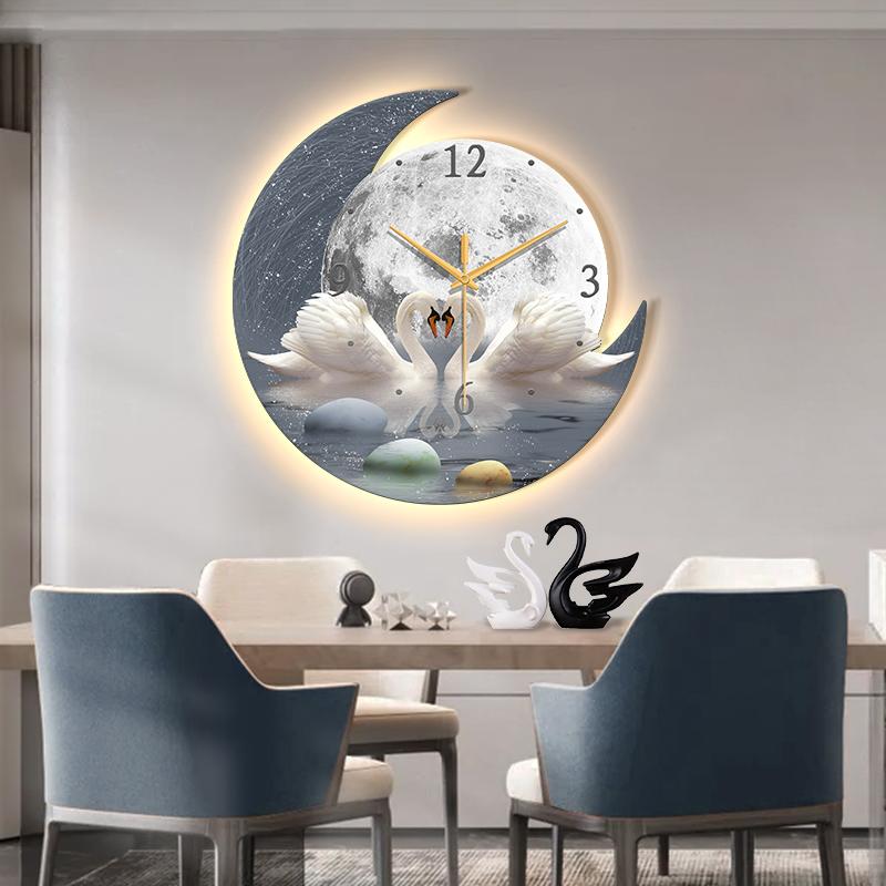 Luxury Restaurant Wall Clock Corridor Wall-Mounted Silent Digital Clock High End LED Dining Table Large Wall Clock Wall Watch