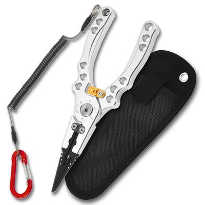 Fishing Pliers for Aluminum Highly Hook Line Sinker Split Ring Locking Dedicated Case Carabiner Fishing, Multi-functional Design, Alloy, Durable,