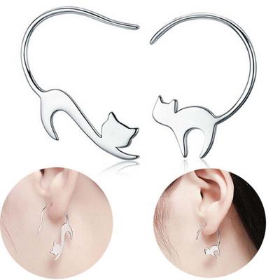 Niedliche kleine Katze Hängeohrringe Schmuck Ohrhaken Geburtstagsgeschenk für Frauen MIT